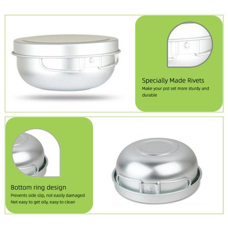 Наборы тарелок и мисок для кемпинга, сверхлегкие, для пеших походов, пикника, приготовления пищи серебряный